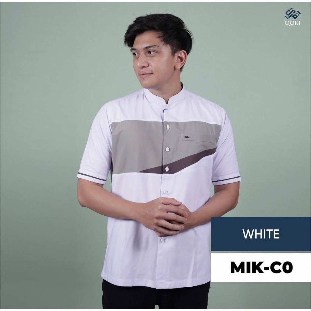 Baju Koko Pria Casual Qori Apparel Regular (Lengan Pendek) MIK / Baju Muslim Pria