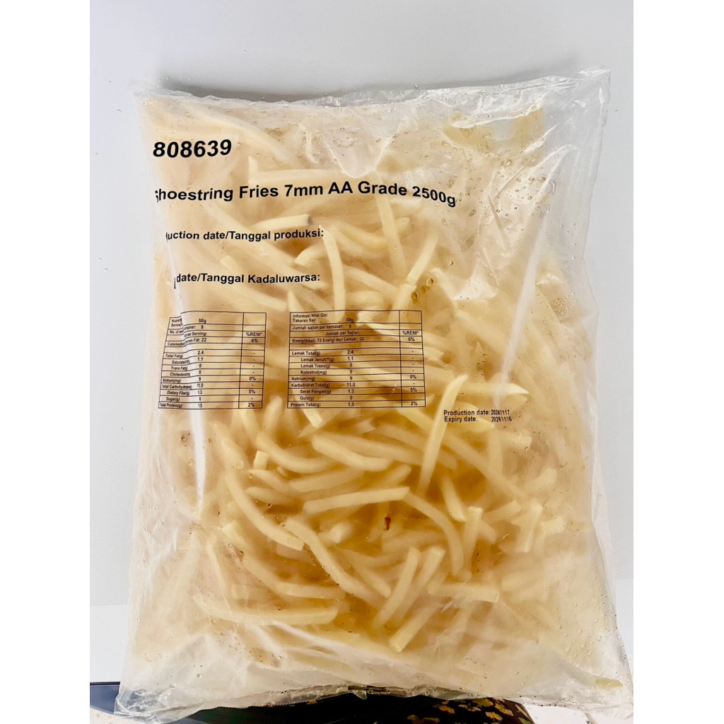 

AVIKO Kentang Shoestring Frozen 2,5kg Kentang Goreng Shoestring 2,5kg