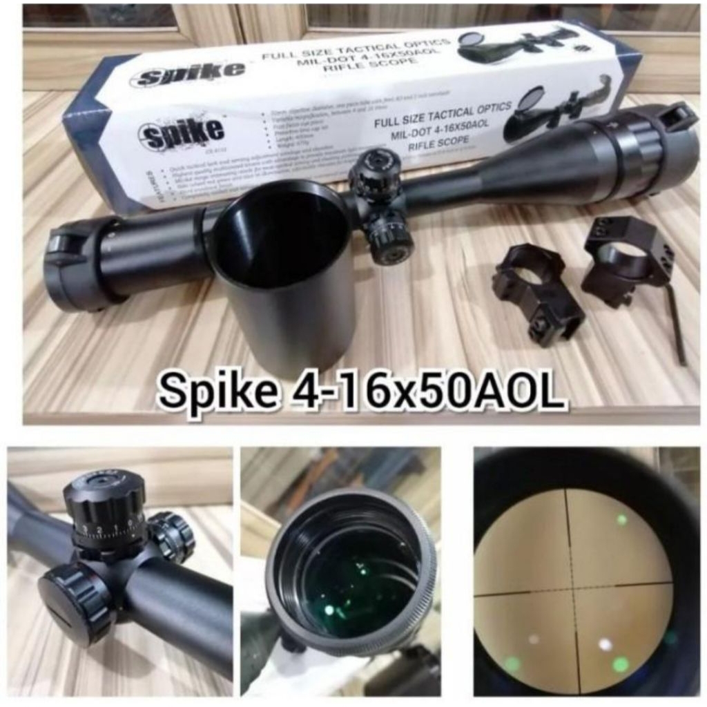 TELESKOP Spike 4-16x60aol Super Jernih Tahan Getar