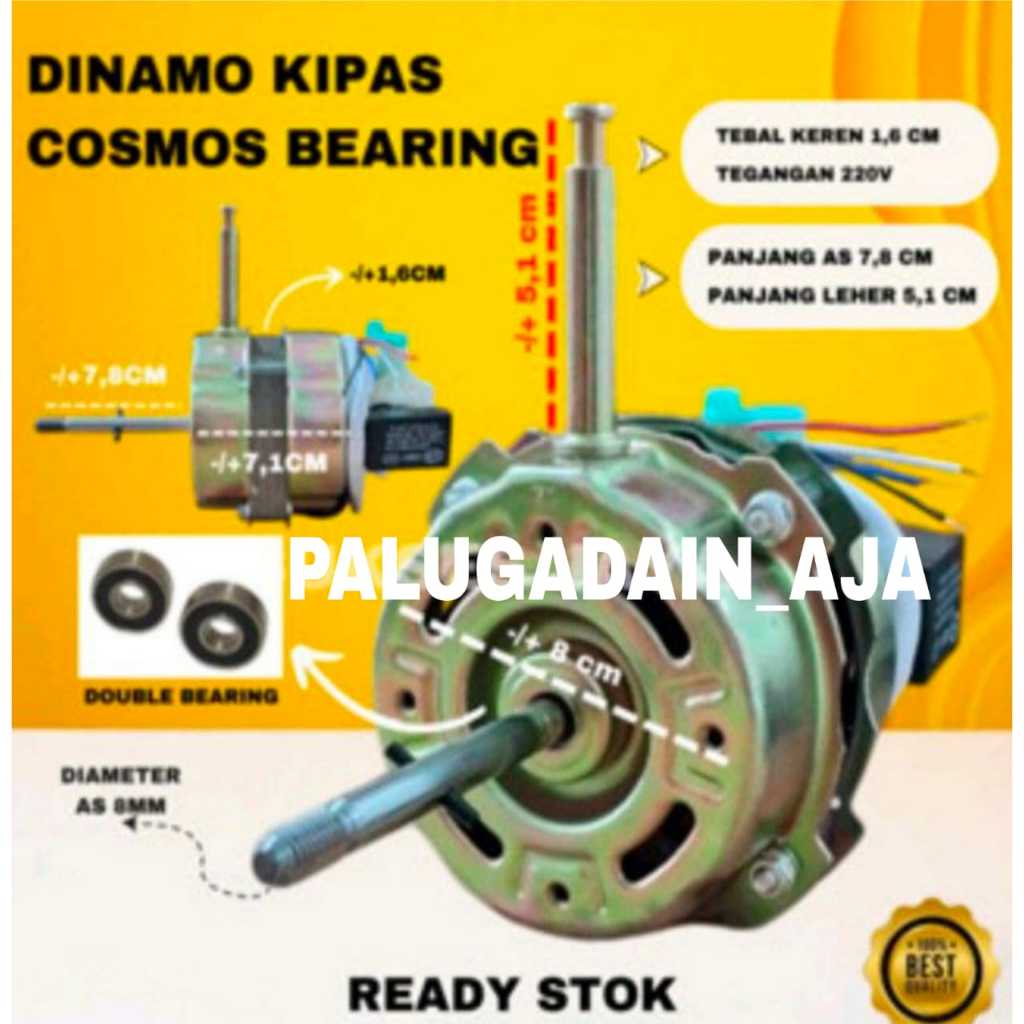 Dinamo kipas angin cosmos 12 14 16 inch double bearing standing duduk berdiri