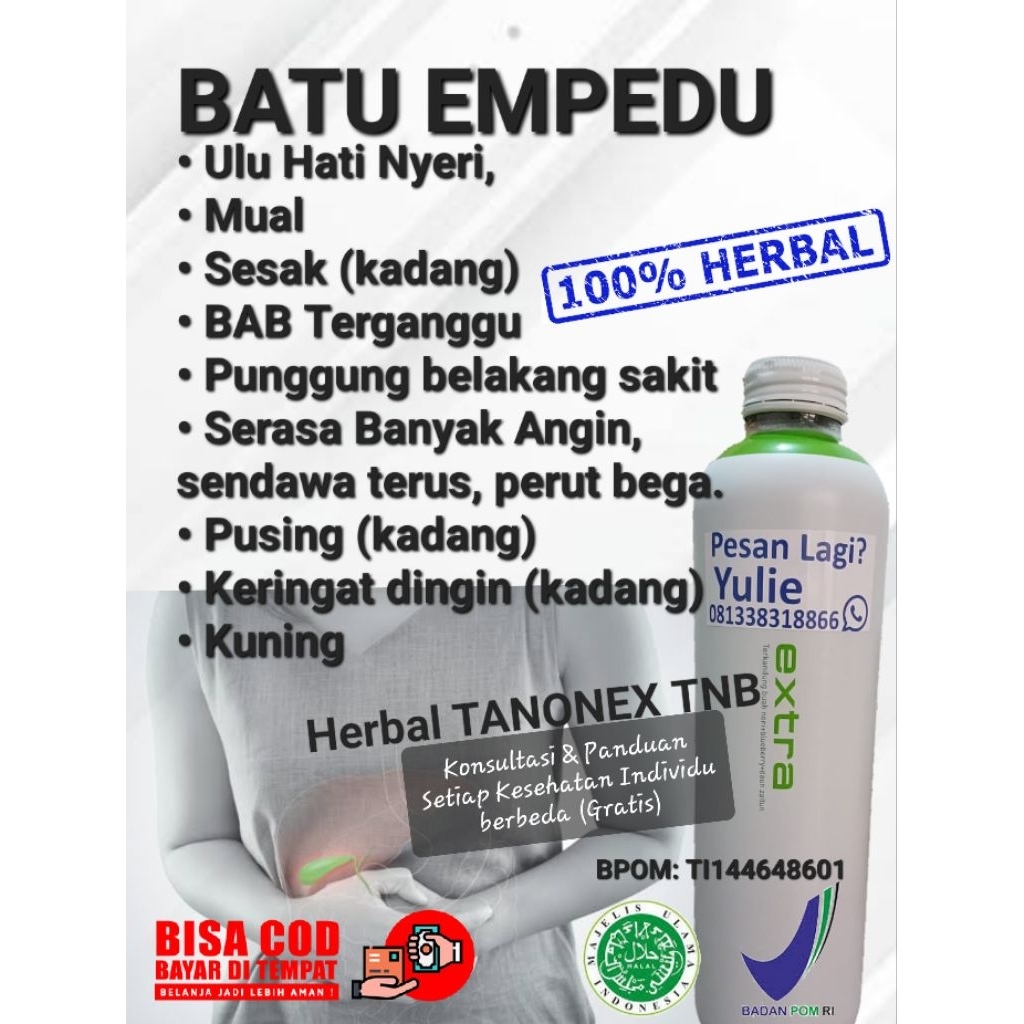 Herbal Batu Empedu TANONEX | Obat TNB Batu Empedu| Herbal Radang Empedu Iklan Google Asli (Ready Sto