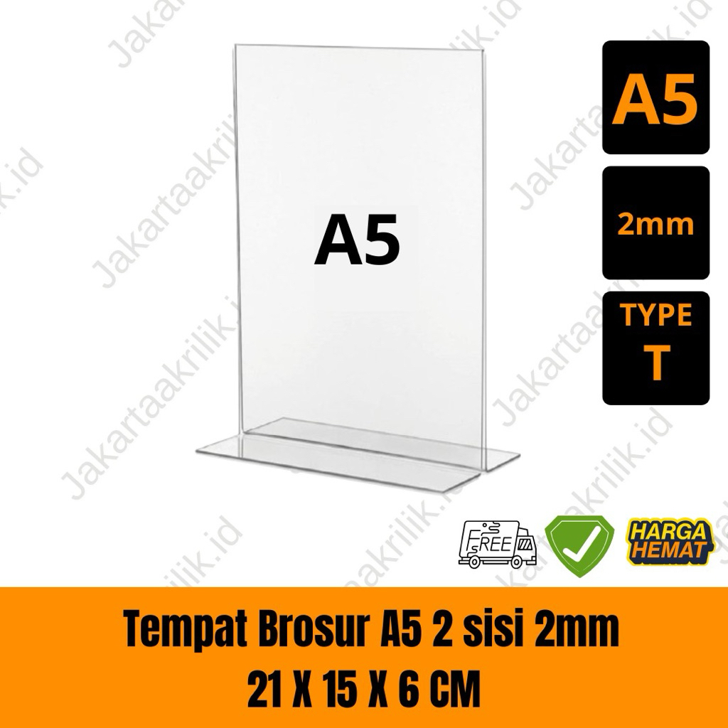 

Tempat Brosur / Qris Akrilik A5 2mm / Tent Card Akrilik / Akrilik Qris Barcode