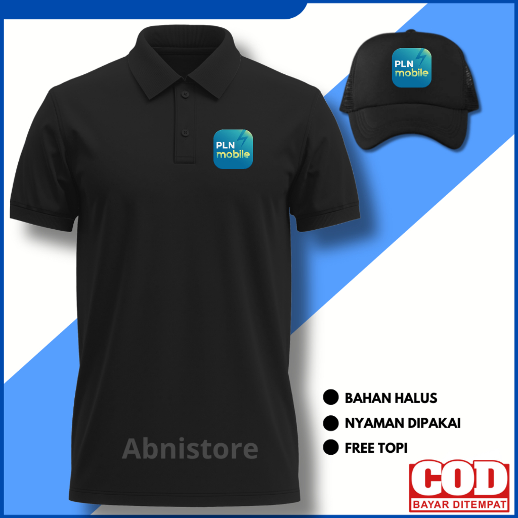 Polo Shirt PLN Mobile Baju PLN Mobile Kaos Kerah PLN Mobile