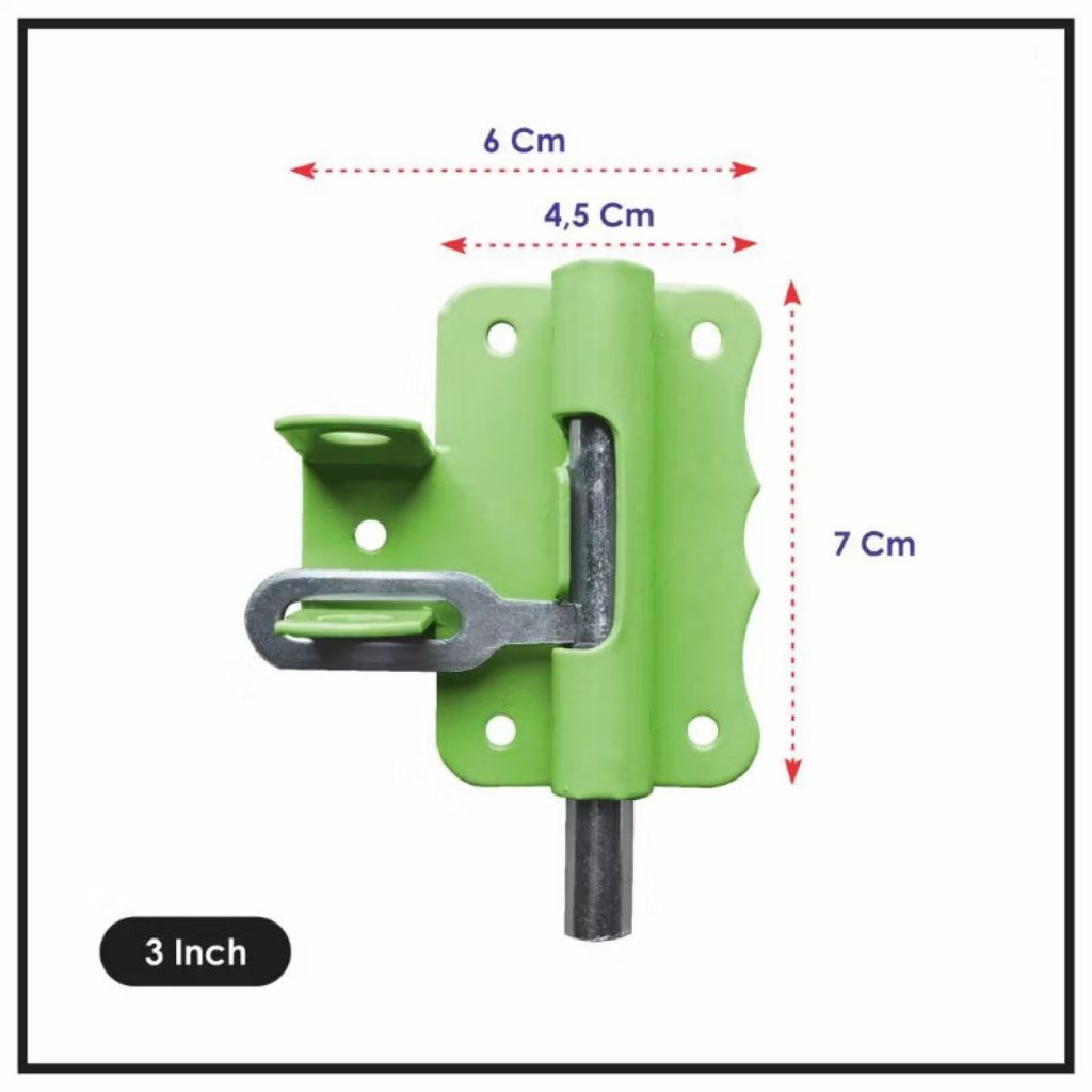 GRENDEL OVERVAL  KUNCI PINTU 3"