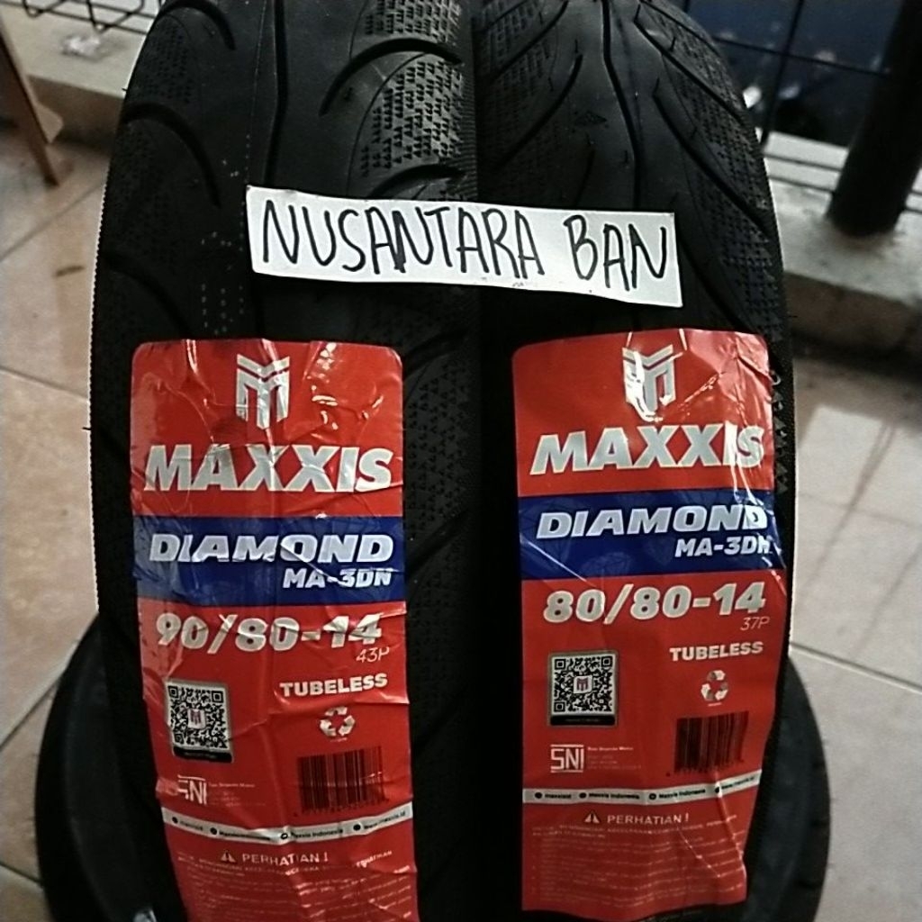 Ban Luar Maxxis Diamond 80/80 & 90/80-14 MA3DN Tubles ( SEPASANGAN)
