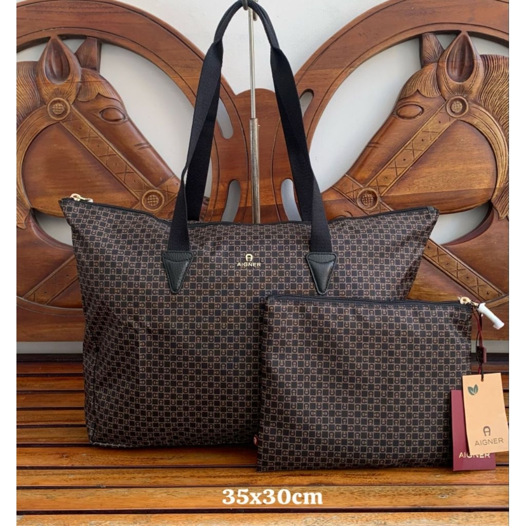tote bag wanita aigner shopper