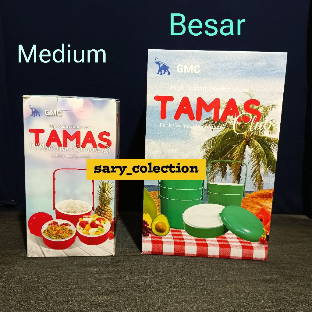 Rantang Piknik TAMAS Medium ( KECIL ) Susun 3 Warna Random