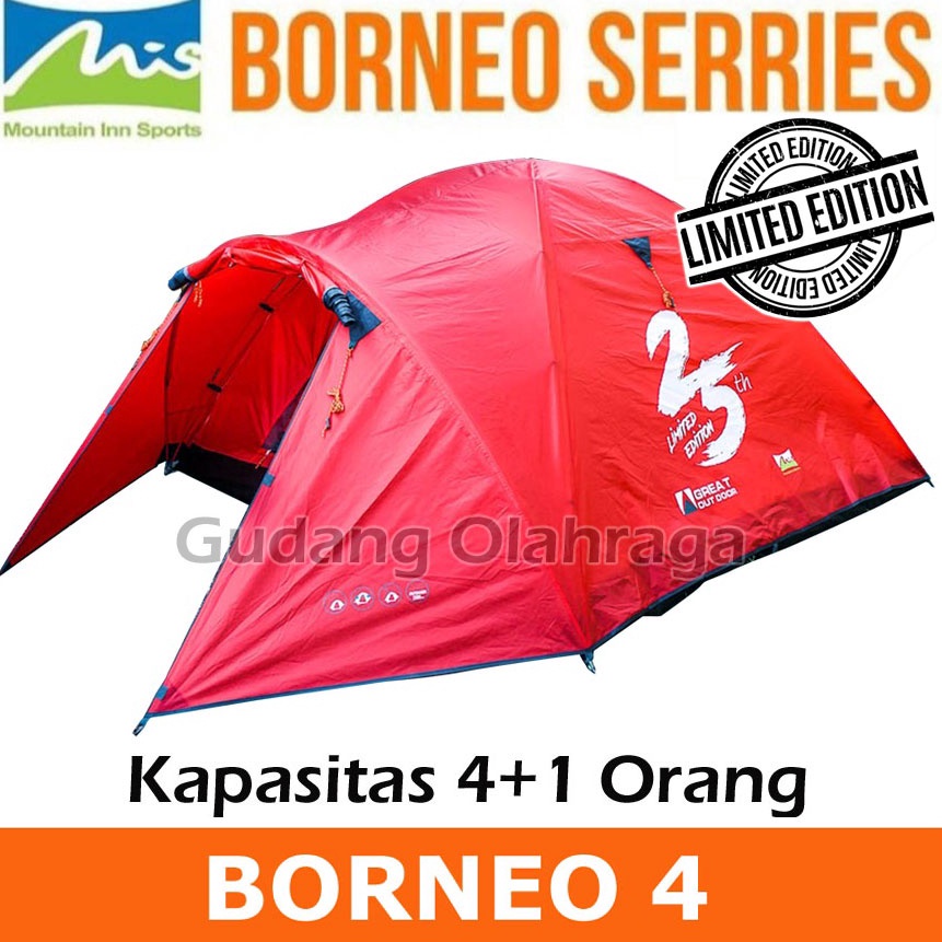 KODE T27X Tenda TENDAKI Mis Borneo 4 Mountain Inn Sports  Tenda Camping Dome Borneo 2 3 4 Orang Doub
