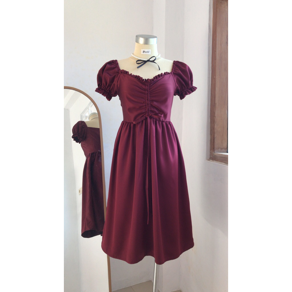 [PO.1] SABRINA DRESS | Dress Wanita Kekinian Korean Style | Dress Coquette | Dress Kondangan Simple 