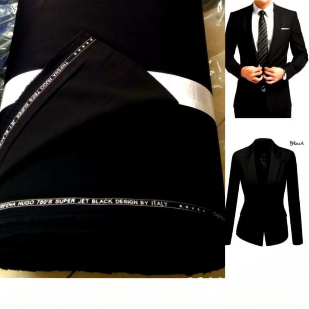 HITAM PEKAT KAIN CELANA, KAIN JAS, SAFARI, DASAR KAIN HITAM