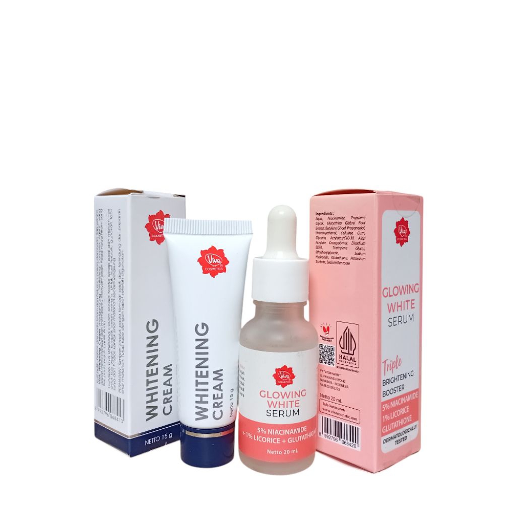Viva Cosmetics | Paket Krim Penghilang Flek Flek Hitam di Muka | Cream Whitening+ Serum Glowing