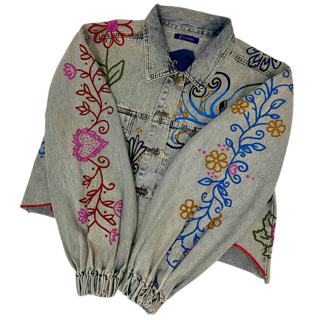 Jaket Jeans Denim Lukis Painting Art