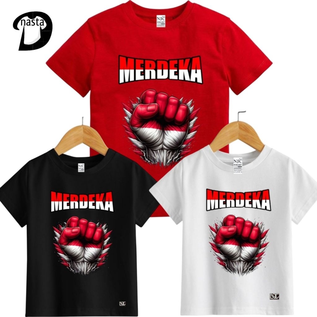 Kaos Couple 17 agustus Anak Dewasa Bahan Cotton Combed 30s
