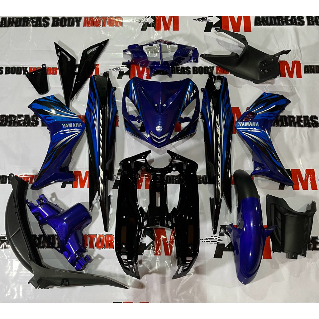 Full body halus kasar Cover full set jupiter mx old warna biru hitam