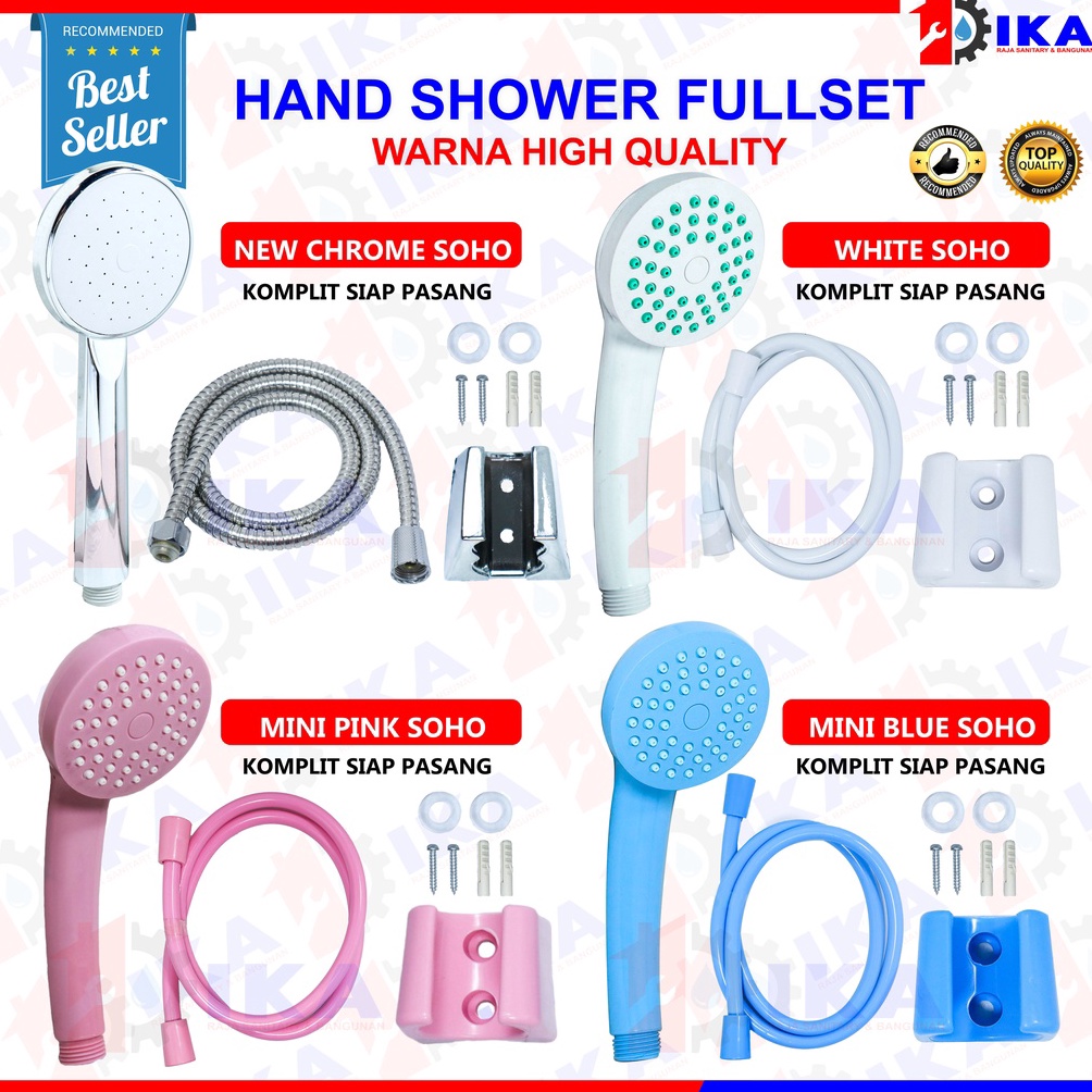 Serbu sekarang Hand Shower Mandi Warna  12 Inch  High Quality Hand Shower Mandi Mini Plastik Putih B