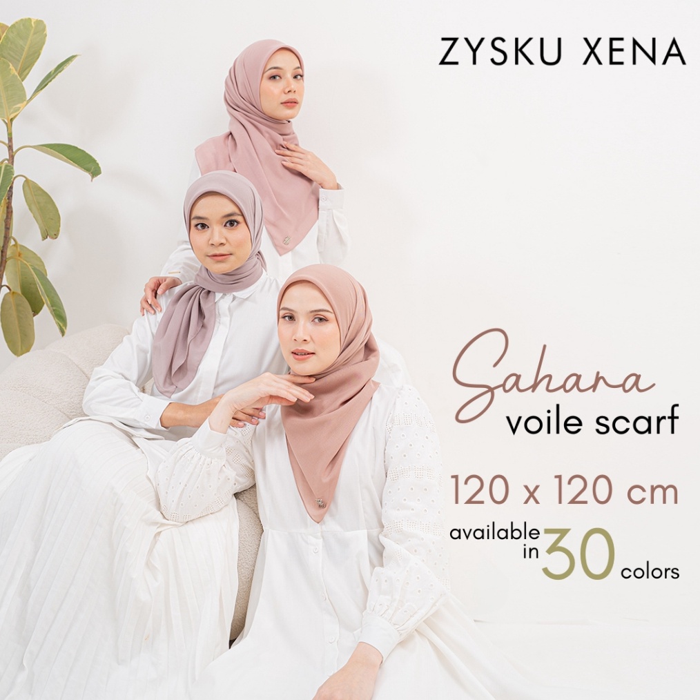 KODE Y83S Sahara Voile Scarf Jahit Tepi  3 Warna  Zysku Xena  Kerudung Voal Segi Empat 12 Cm