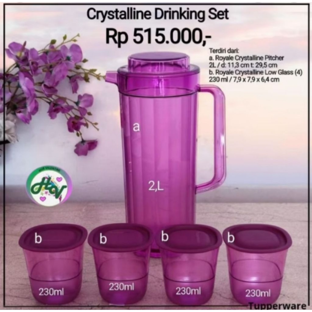 TUPPERWARE  CRYSTALLINE DRINKING SET