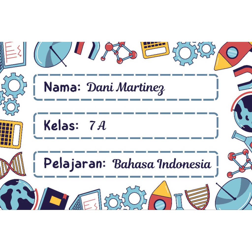 

Label nama buku costume
