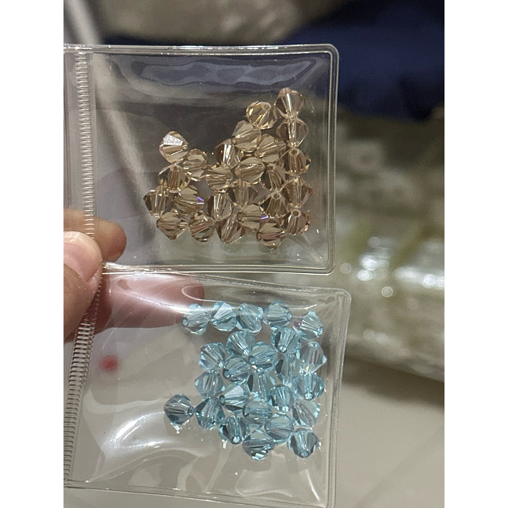 Manik Kristal 5A Ceko Kerucut Bicone 4mm dan 6mm