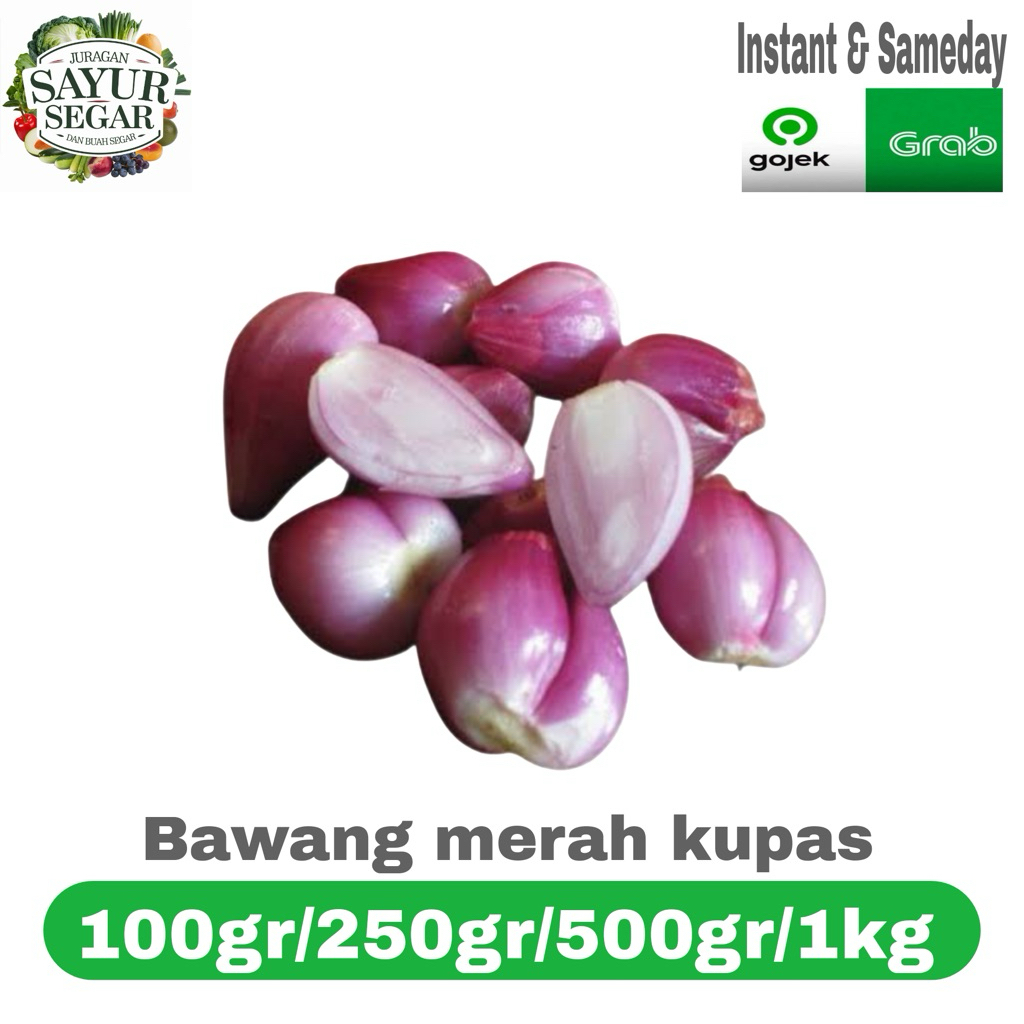 

Bawang merah kupas 100gr/250gr/500gr/1kg murah instant