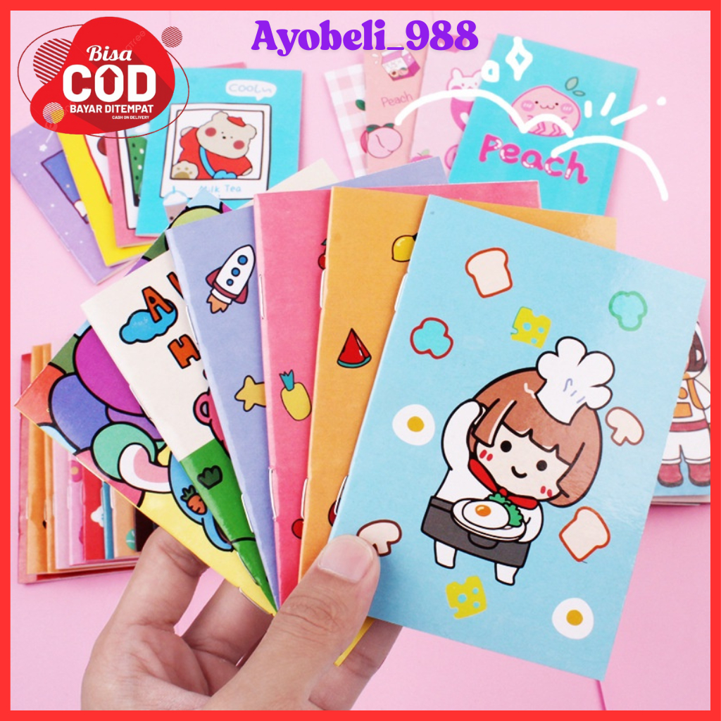 

【AYOBELI988】Buku Tulis Mini Motif Kartun Note Book Mini Cartoon Mini Book Notepad Karakter Buku Tulis Memo Kecil Murah