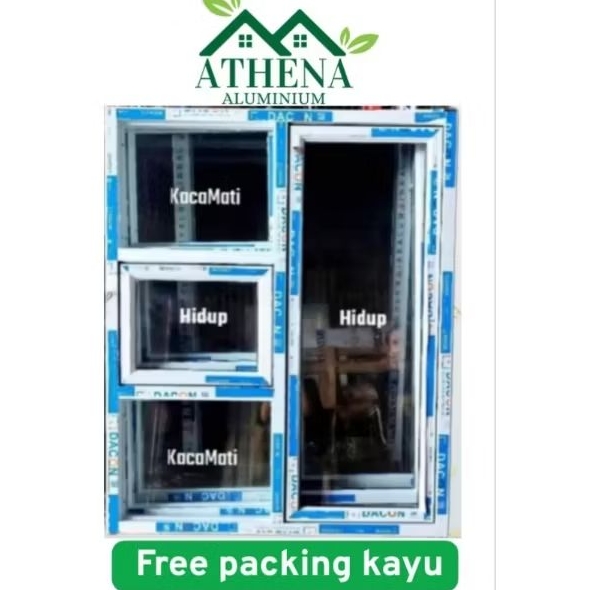 jendela aluminium ukT150xL100