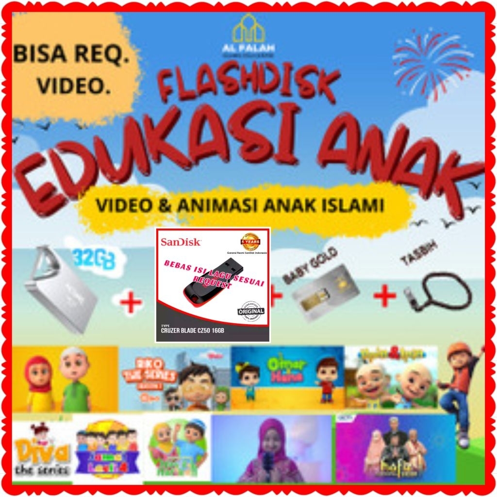USB FULL VIDIO PILEM EDUKASI ANAK MUSLIM BISA DI PUTAR DVD