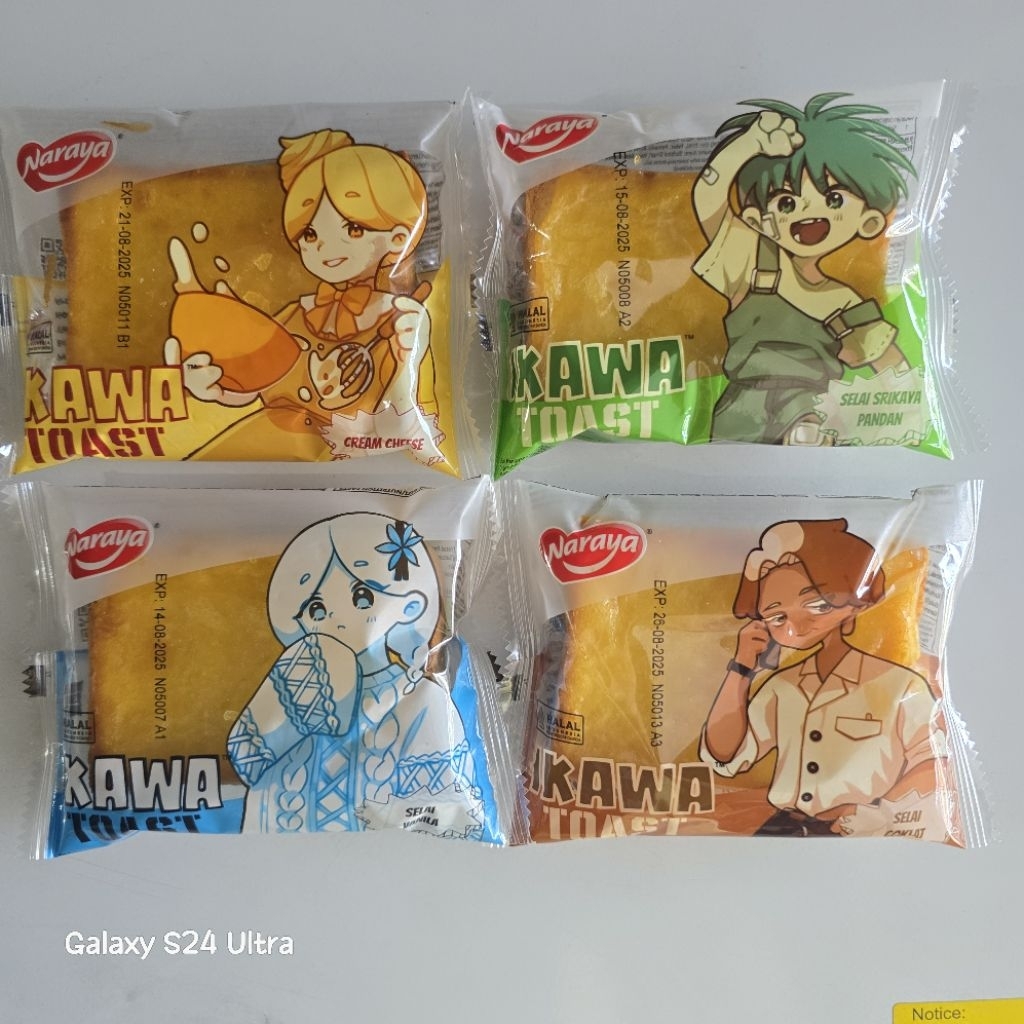 

NARAYA Ikawa toast roti sisir rasa coklat keju pandan vanilla