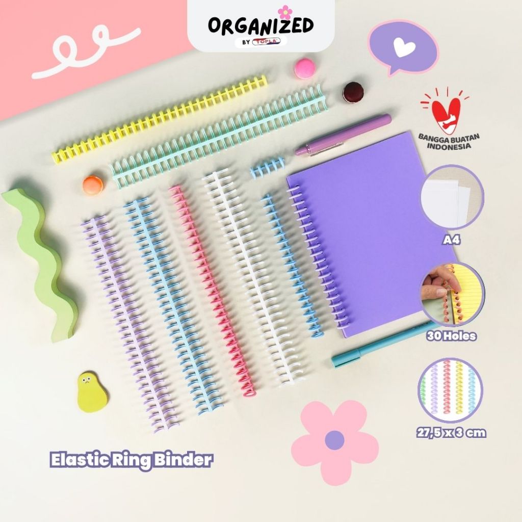 

Ring Binder DIY Spiral Binder / Loose Leaf Binding Strip 30 Lubang Untuk Loose Leaf / A4 B5 A5 A6 A7