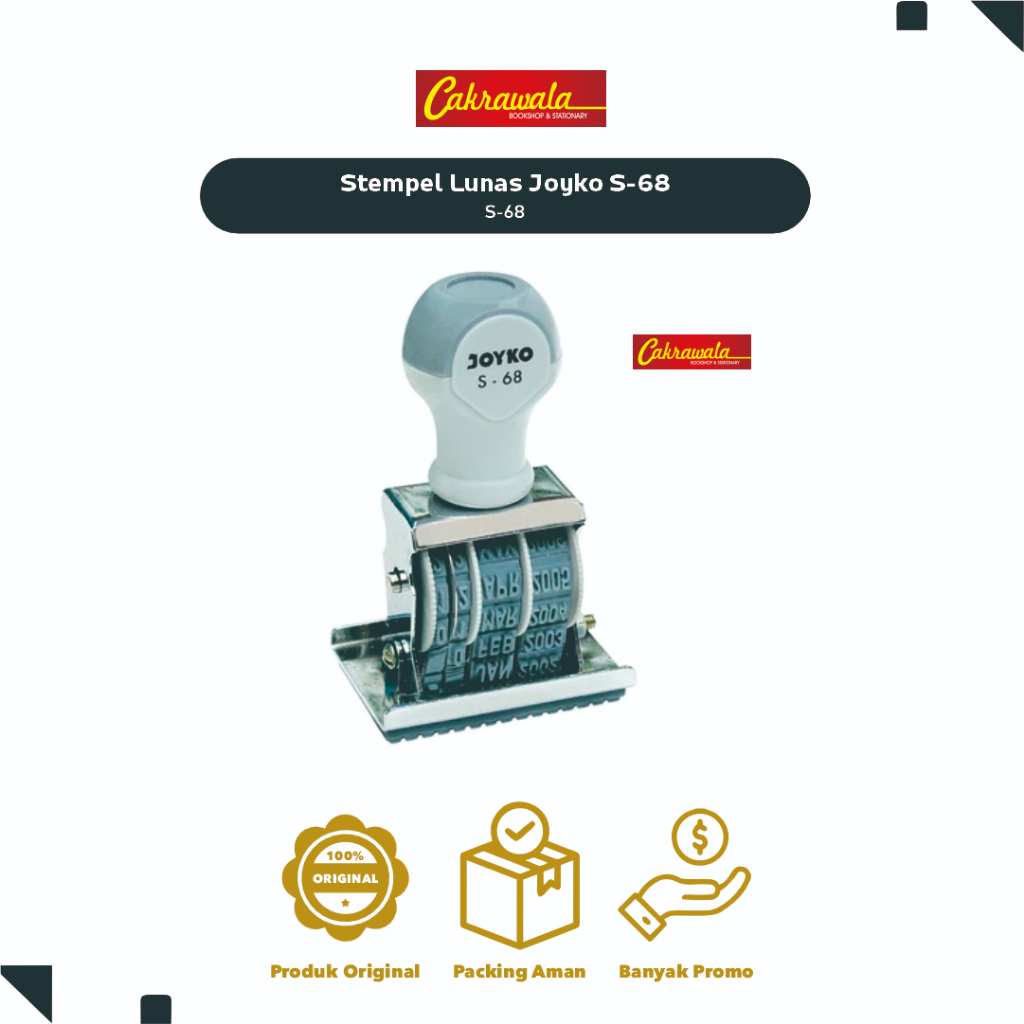

Stempel Lunas Joyko S-68 | Cap Tanggal & LUNAS Manual | Date Stamp Kantor & Toko