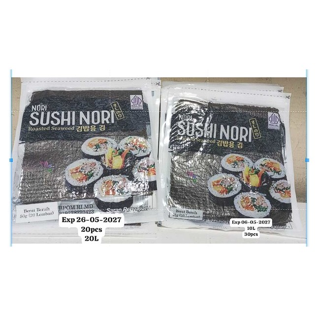

Sushi Nori Roasted Seaweed Rumput Laut Sushi 10 lembar Termurah