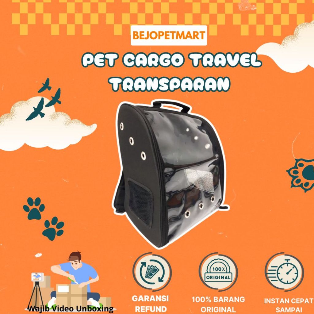 Tas Kucing Anjing Hewan Peliharaan pet cargo travel Transparan