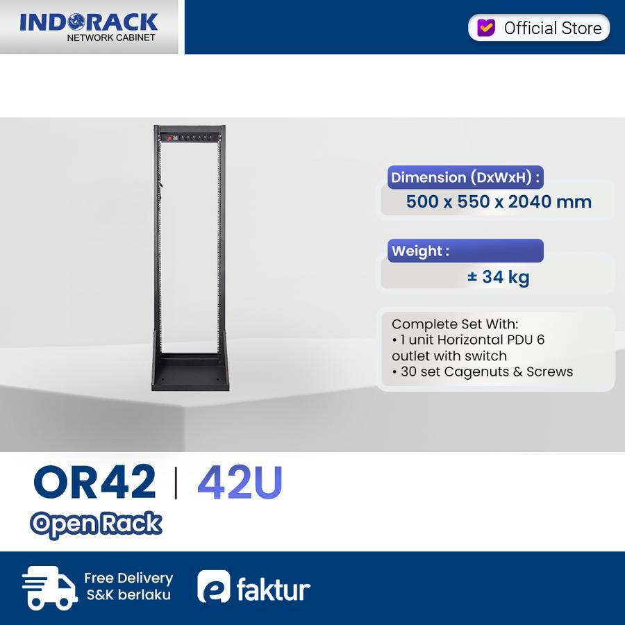 Indorack OR42 Open Rack 42U Rak Server Modem Switch Rack Server 19"