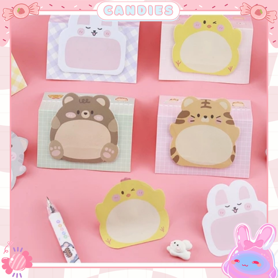 

Candies - Sticky Notes Motif Hewan Lucu Tempelan Kertas Catatan Memo Note Karakter Binatang Mini Book