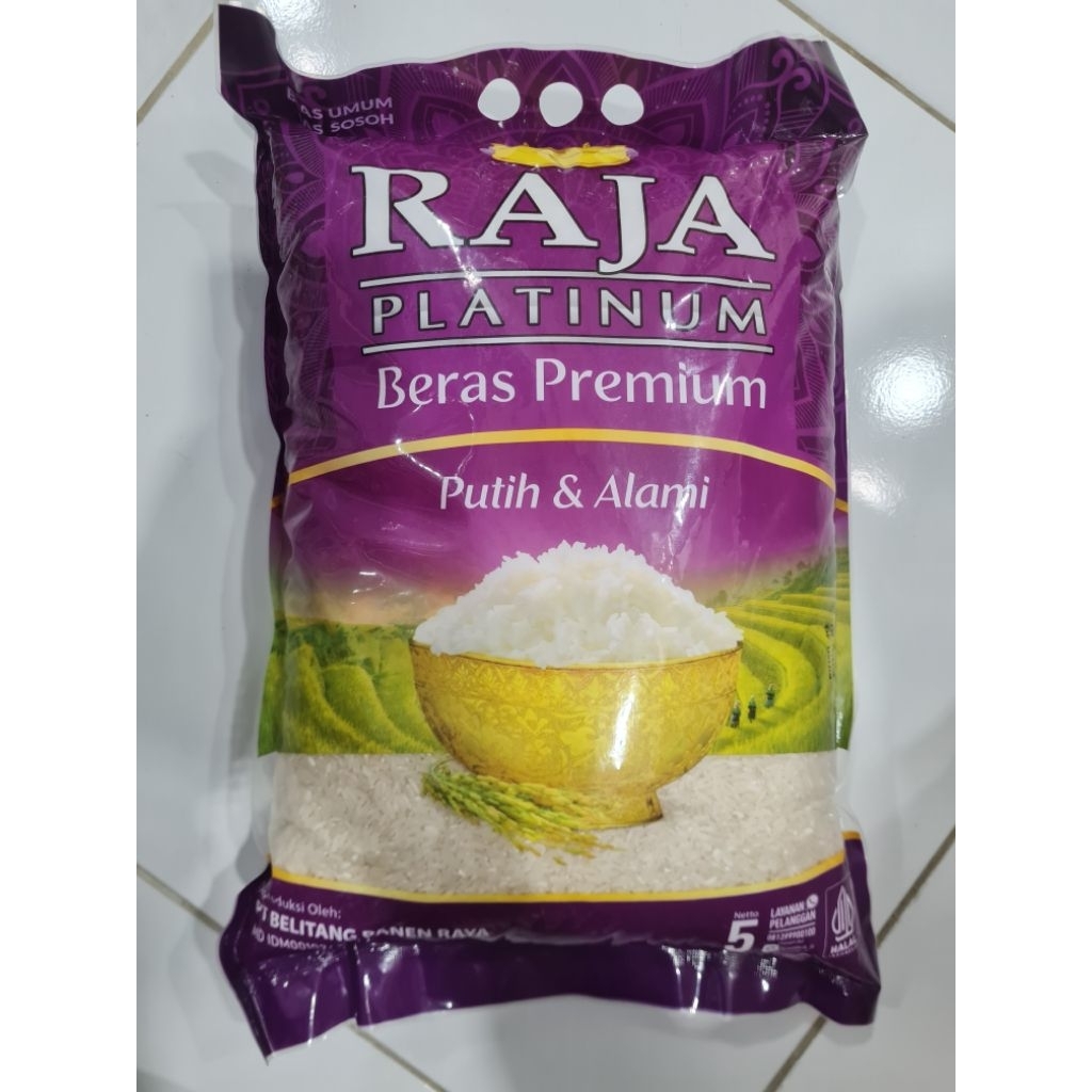 

Beras Premium | RAJA PLATINUM | 5KG –Beras Pulen | Cocok Usaha & Rumah Tangga