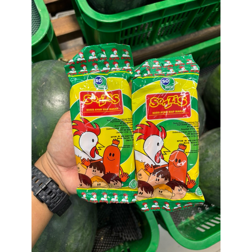 

So Nice Sozzis ayam dan sapi 75gr 3pcs