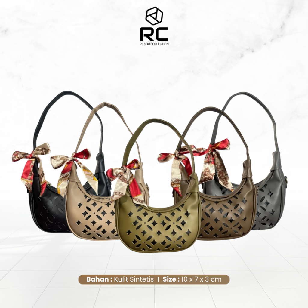 Tas Selempang Wanita Slingbag Rezeki Collektion Motif Geometris Kulit Sintetis Size10x7x3Cm