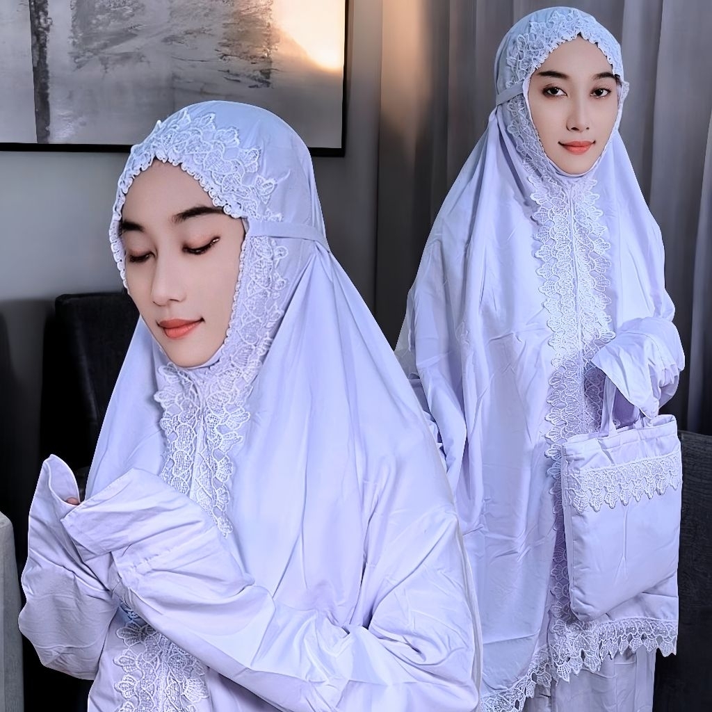 Mukena renda maryam jumbo katun mikro premium cantik