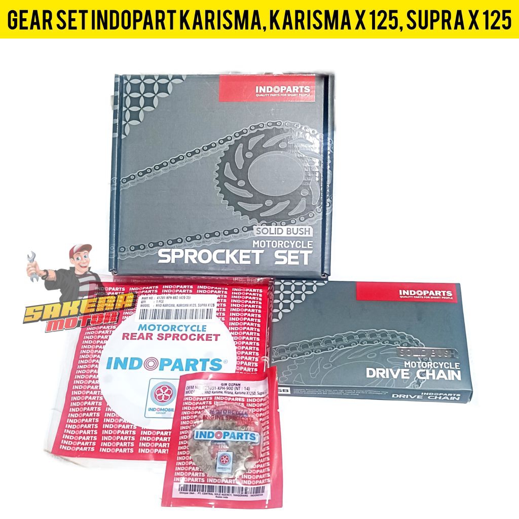 Gear set KPH indopart karisma, karisma x 125, Supra x 125/Gear set KPH ORI indopart