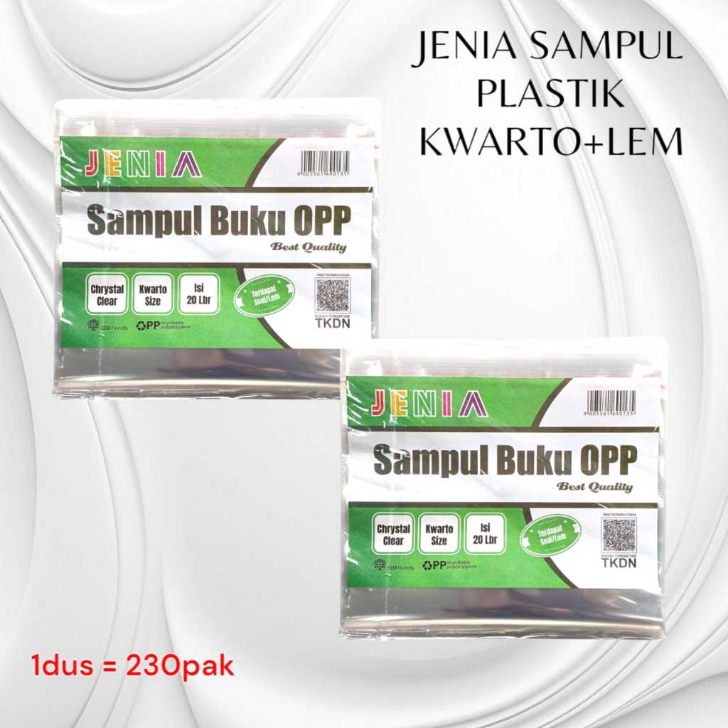 

{JENIA} SAMPUL PLASTIK KWARTO PAKAI LEM