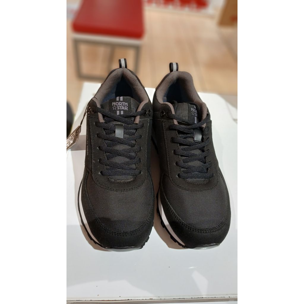 Sepatu  North Star hitam putih/Back to school/Sepatu kerja/sepatu full hitam/sepatu pramuka/fashion/