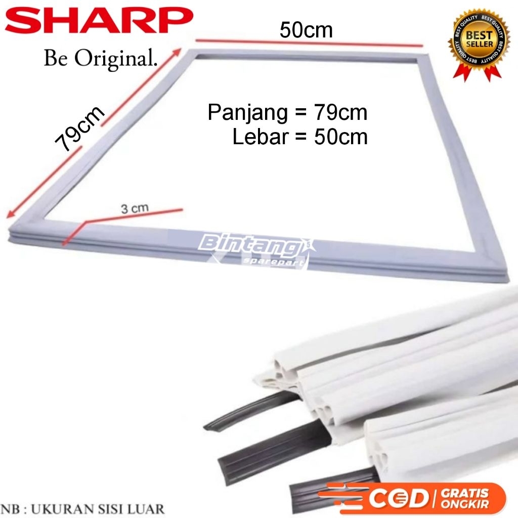 Karet Pintu Kulkas 1 Pintu 2 Pintu 79x50cm Karet Gasket Pintu Kulkas 80x50cm
