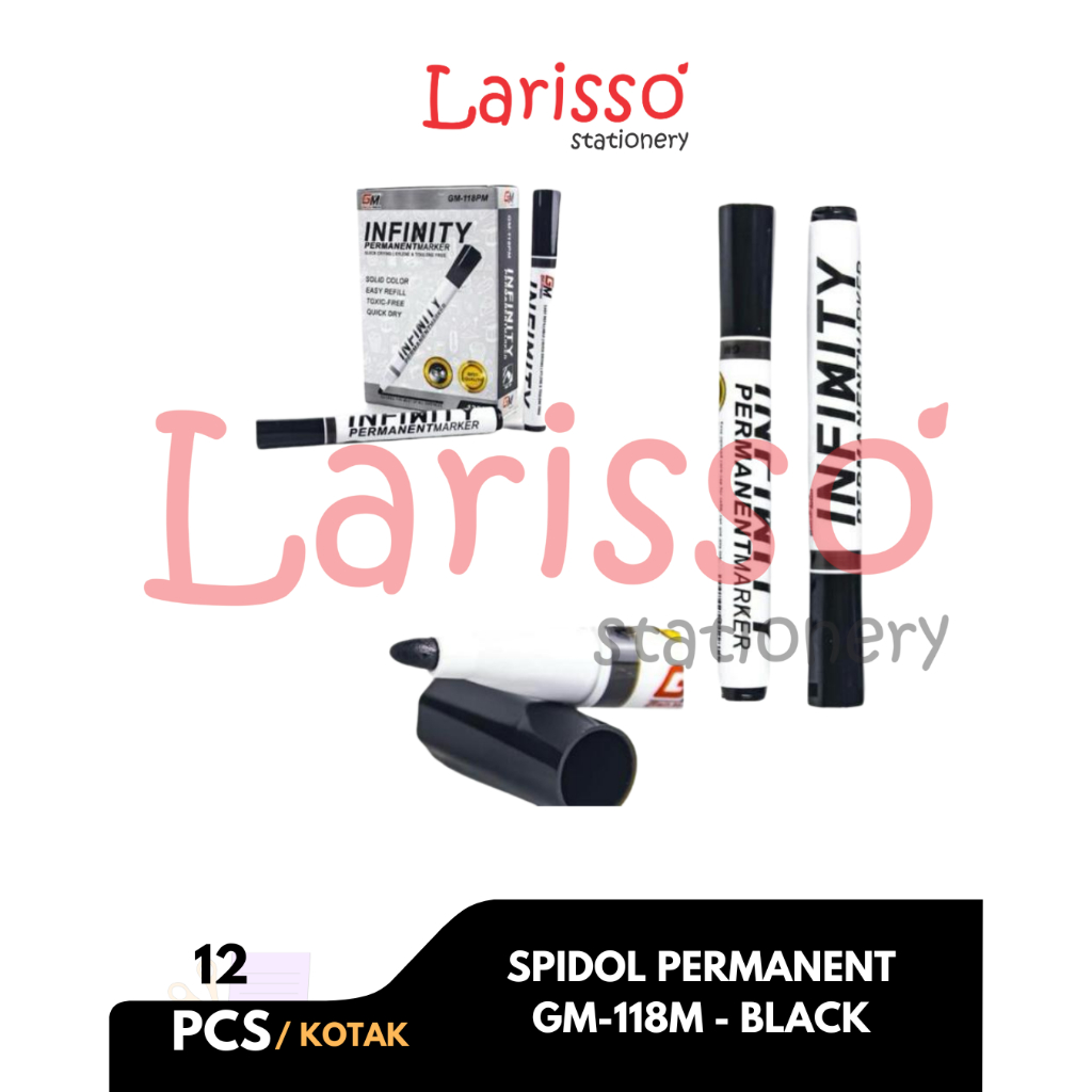 

GM - (pcs) SPIDOL PERMANENT MAKER GM-118M - Warna Hitam - Pcs-an