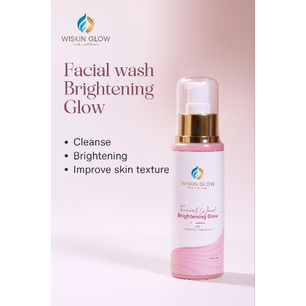 facial wash glow wiskin glow,buat kulit berjerawat,sensitif dan berminyak, aman bumil dan busui