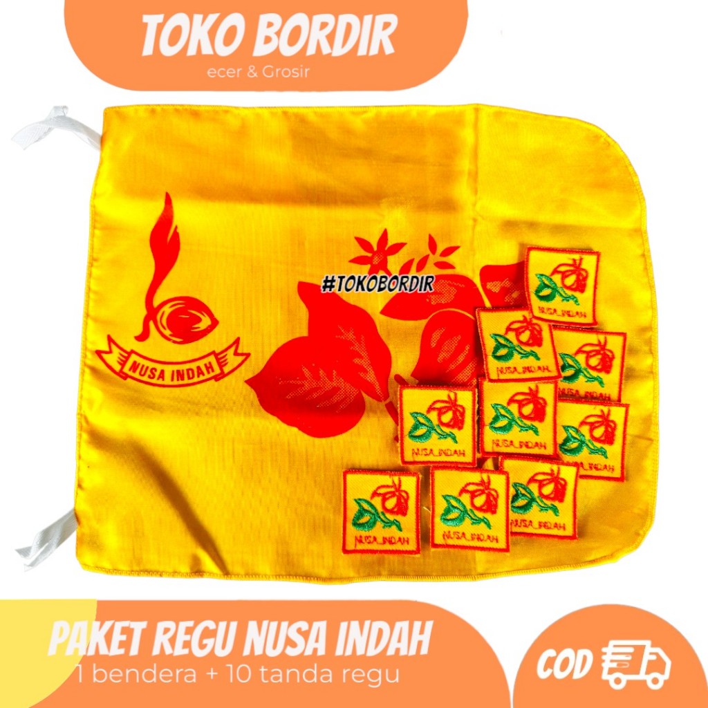 Paket regu pramuka nusa indah ( 1 bendera regu + 10 tanda regu nusa indah )