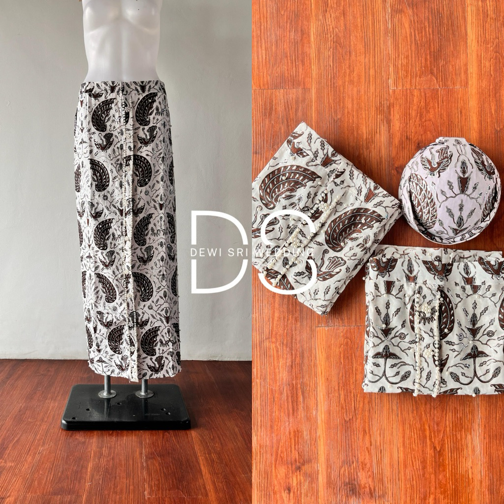 Jarik wiru payet mutiara prodo pengantin instan + blangkon