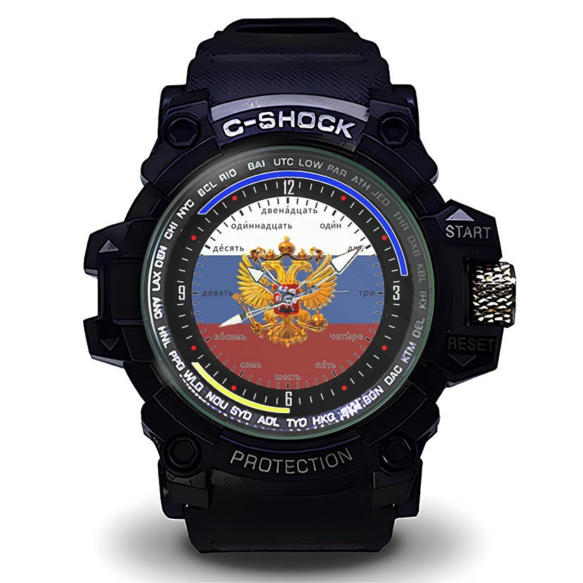 Jam Tangan Pria RUSIA Sport Analog Quartz Keren Terbaru Hitam