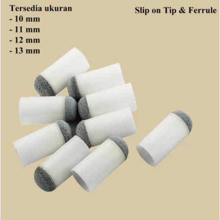 Slip On Cue Tip & Ferrule ecer 13mm 12mm 11mm 10mm 9mm billiard cue stick stik billiar