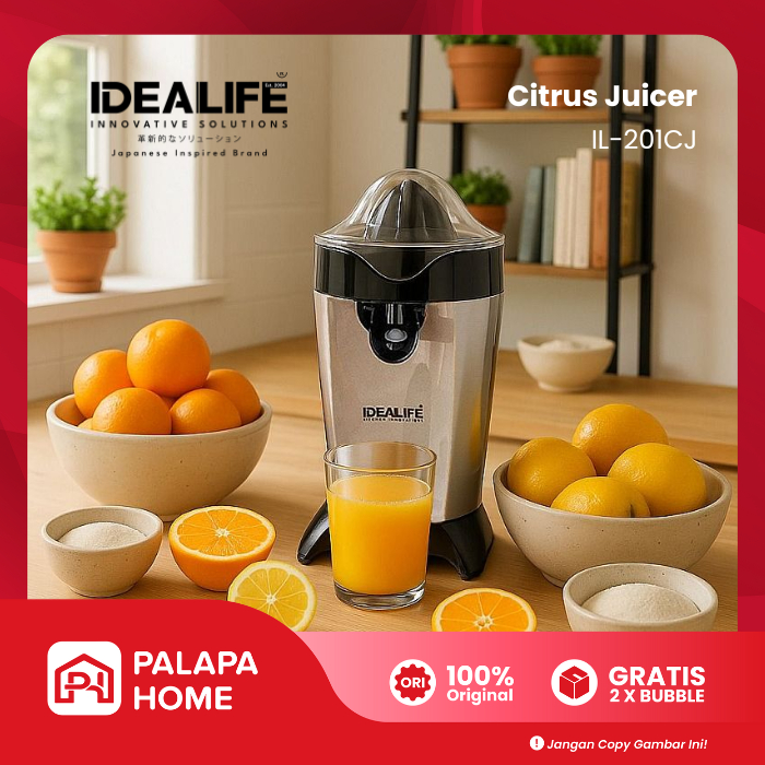 Idealife Electric Citrus Juicer Pemeras Jeruk Lemon Listrik Otomatis Portable IL-201CJ Low Watt