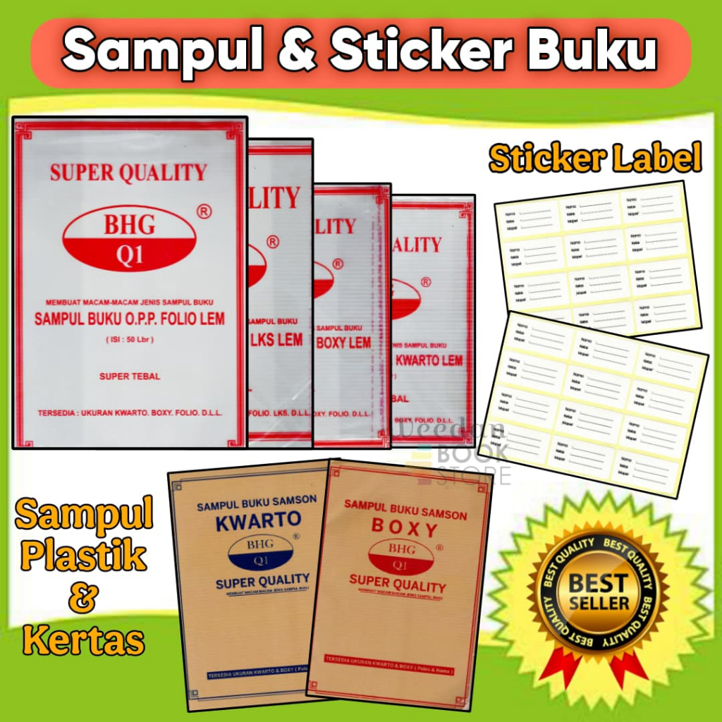 

Sampul Buku Plastik Bening Sampul Kertas Coklat Kwarto Boxy Lks Folio Ecer